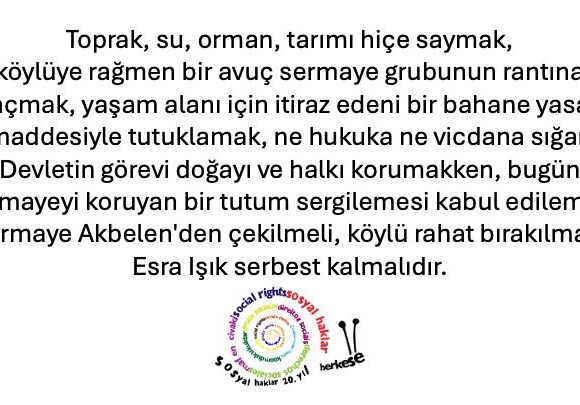 Esra Işık’ı serbest bırakın